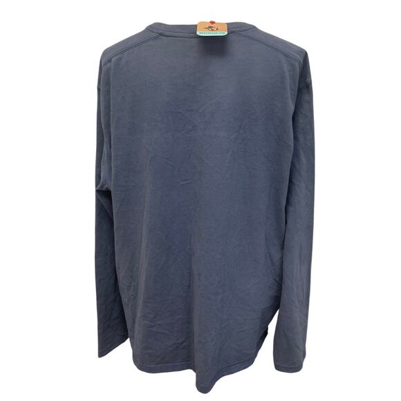 Hand Printed Upcycled Mens XXL Hydrangea Floral Long Sleeve Tee Shirt - Picture 3 of 4